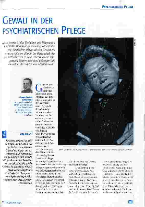 Vorschauseite 1: Gewalt in der psychiatrischen Pflege