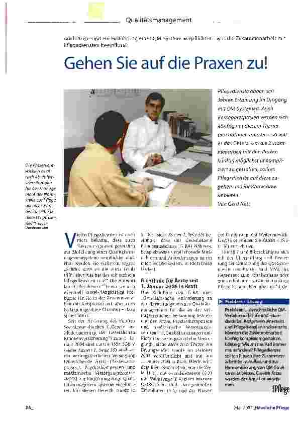 Vorschauseite 1: Gehen Sie auf die Praxen zu!