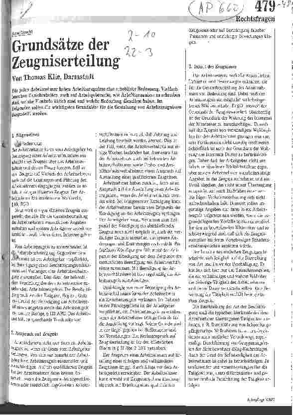Vorschauseite 1: Grundsätze der Zeugniserteilung