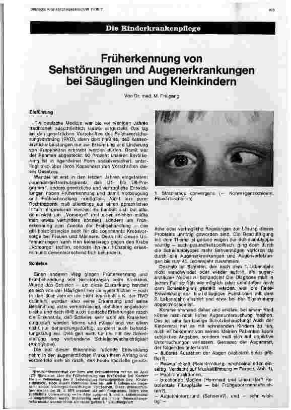 Vorschauseite 1: Früherkennung von Sehstörungen und Augenerkrankungen bei Säuglingen und Kleinkindern