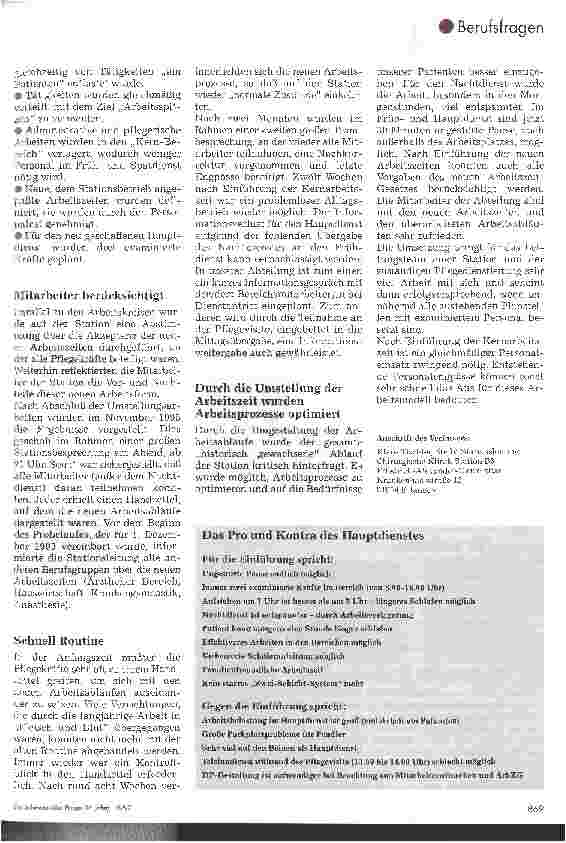 Vorschauseite 3: Einführung der Kernarbeitszeit auf einer chirurgischen Station Erfahrungen aus dem Universitätsklinikum Erlangen