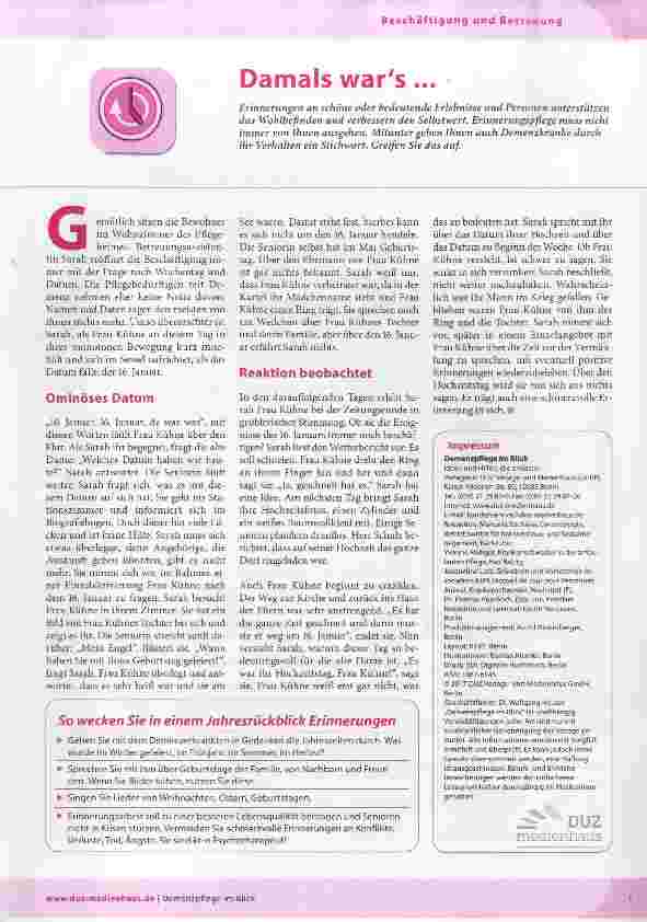 Vorschauseite 1: Damals war es...