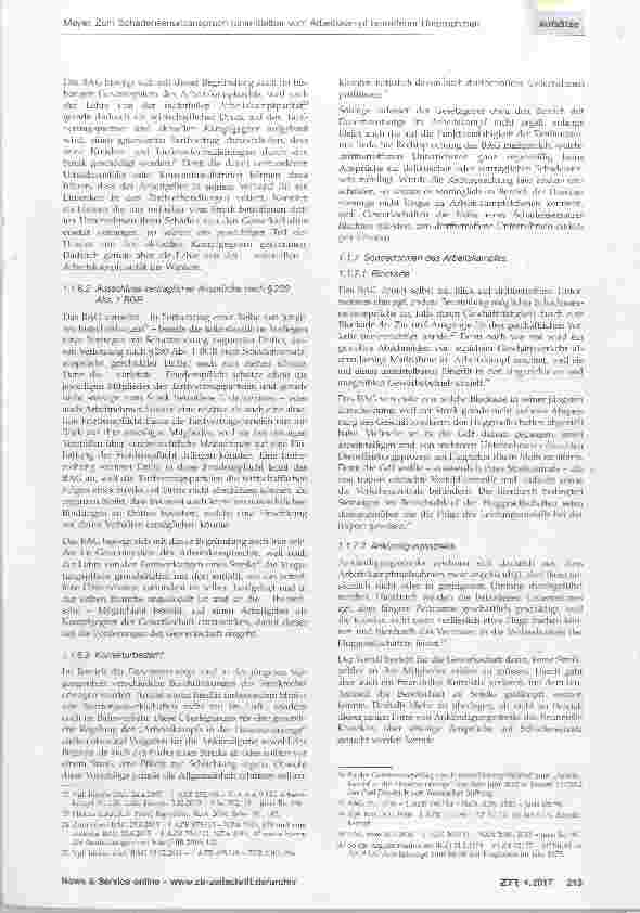 Vorschauseite 4: Zum Schadensersatzanspruch (un)mittelbar vom Arbeitskampf betroffener Unternehmen in der jüngsten Rechtsprechung des BAG