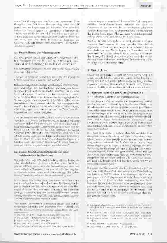 Vorschauseite 6: Zum Schadensersatzanspruch (un)mittelbar vom Arbeitskampf betroffener Unternehmen in der jüngsten Rechtsprechung des BAG