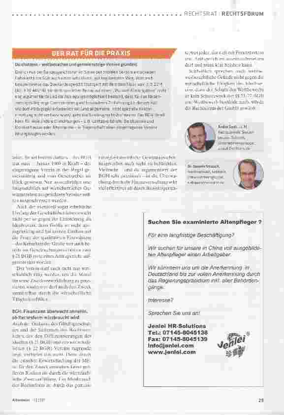 Vorschauseite 2: Eingetragene Vereine können aufatmen