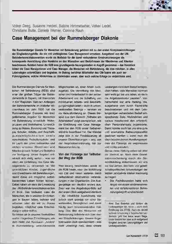 Vorschauseite 1: Case Management bei der Rummelsberger Diakonie