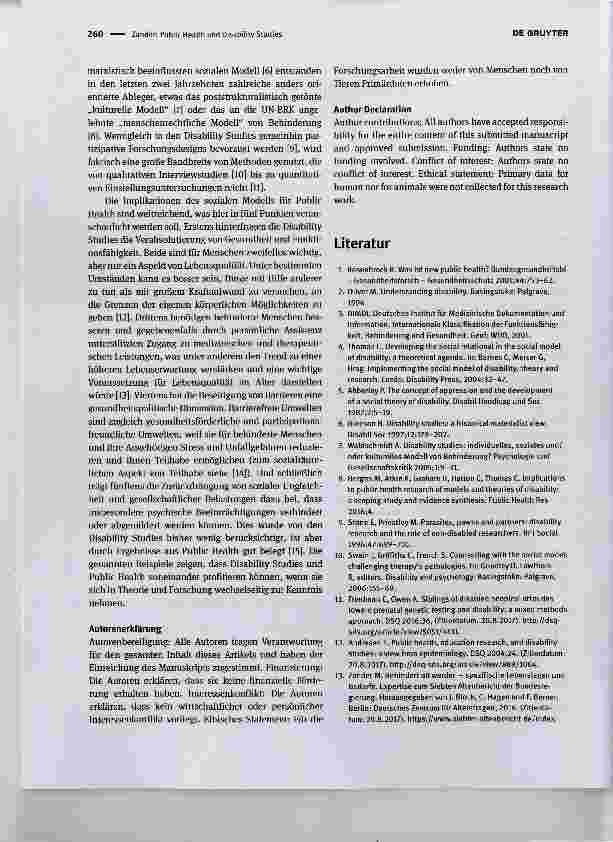 Vorschauseite 2: Public Health und Disability Studies