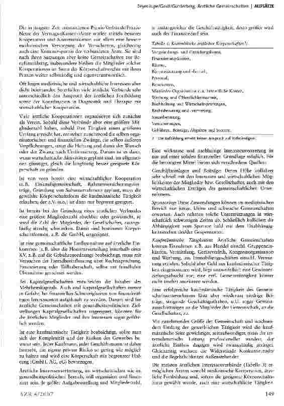 Vorschauseite 2: Ärztliche Gemeinschaften