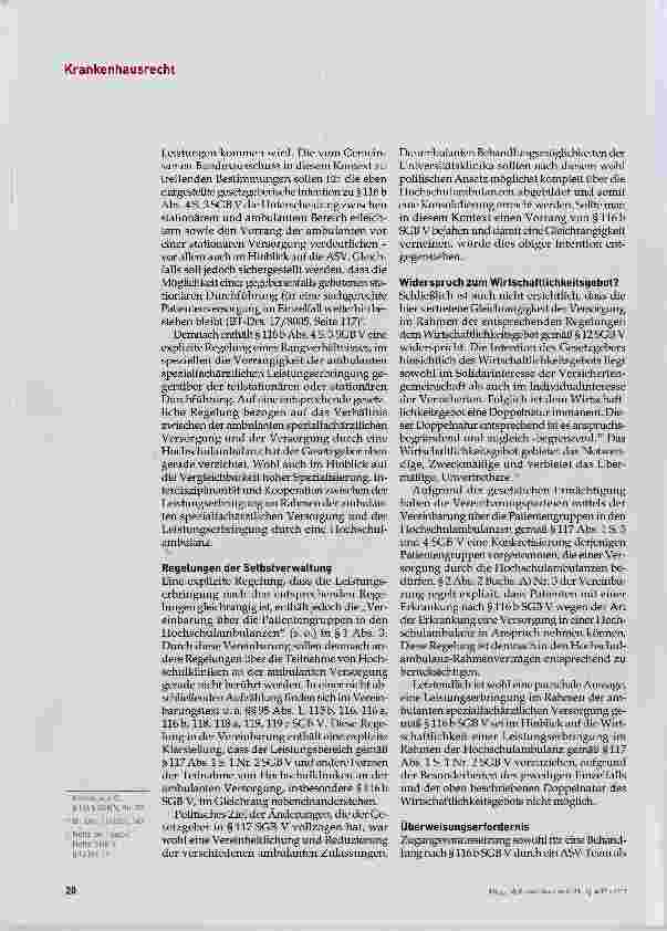Vorschauseite 4: Das Verhältnis der Leistungserbringung in Hochschulambulanzen und in der ASV