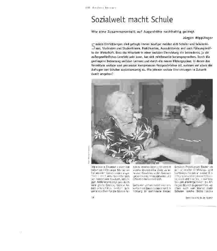 Vorschauseite 1: Sozialwelt macht Schule