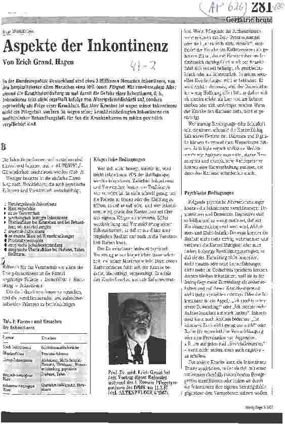 Vorschauseite 1: Aspekte der Inkontinenz