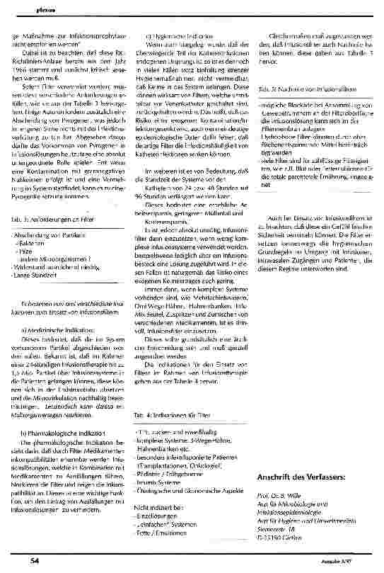 Vorschauseite 2: Hygienische Aspekte beim Einsatz von Infusionsfiltern