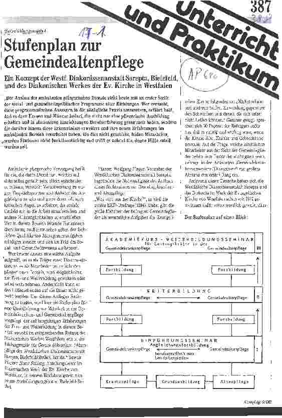 Vorschauseite 1: Stufenplan zur Gemeindealtenpflege