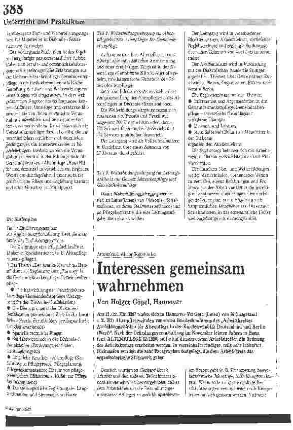 Vorschauseite 2: Stufenplan zur Gemeindealtenpflege