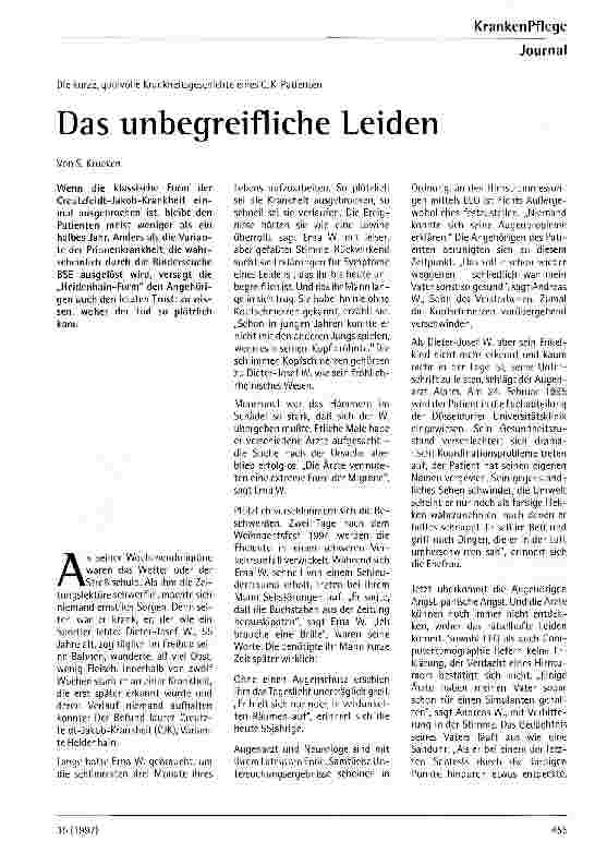 Vorschauseite 1: Das unbegreifliche Leiden