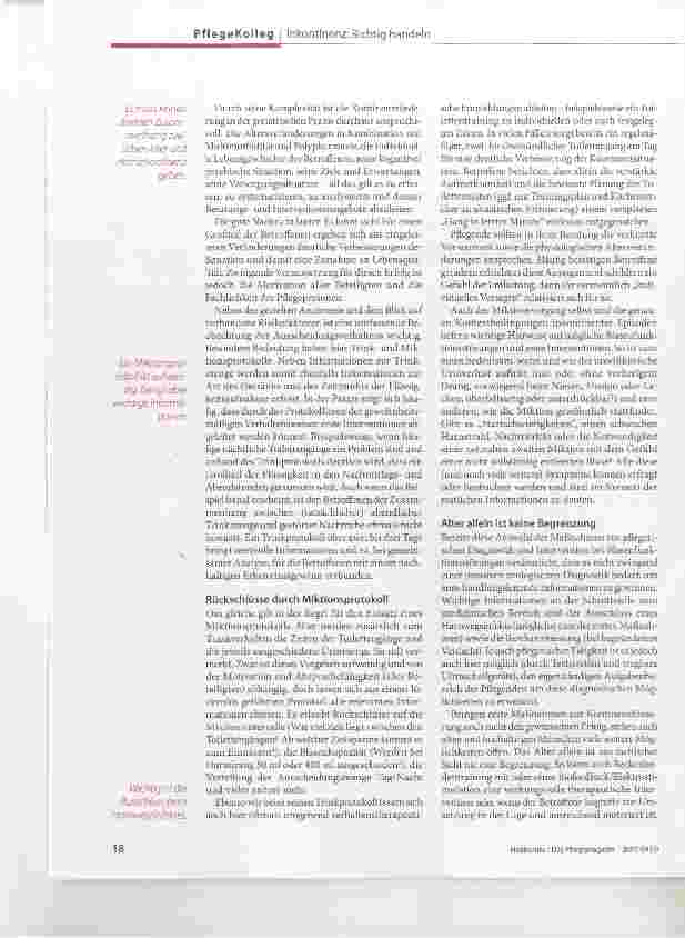 Vorschauseite 2: Sensibler Umgang erforderlich Altersschicksal Inkontinenz?