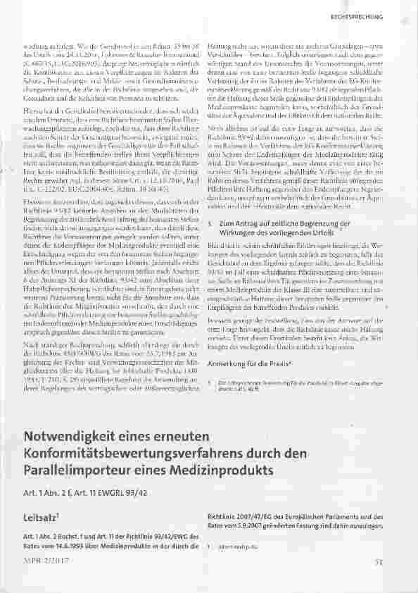 Vorschauseite 4: EuGH zu Prüfpflichten und Haftung Benannterstellen