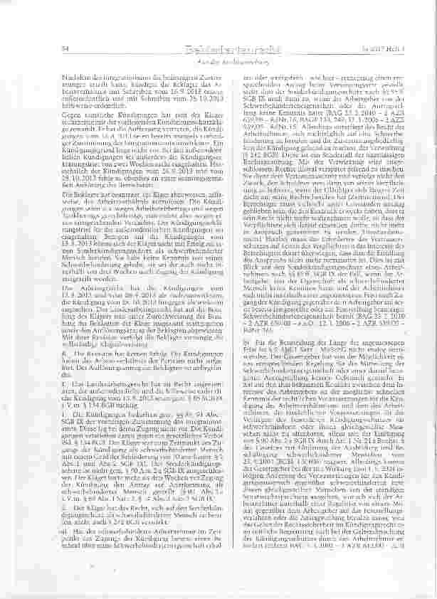 Vorschauseite 2: Sonderkündigungsschutz als schwerbehinderter Mensch Betriebsratsanhörung
