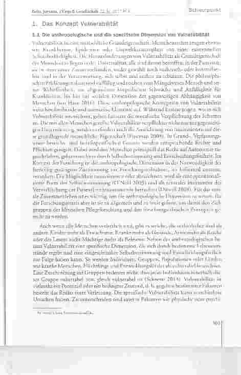 Vorschauseite 2: Vulnerabilität im Kontext der Pflegeforschung. Ein Essay