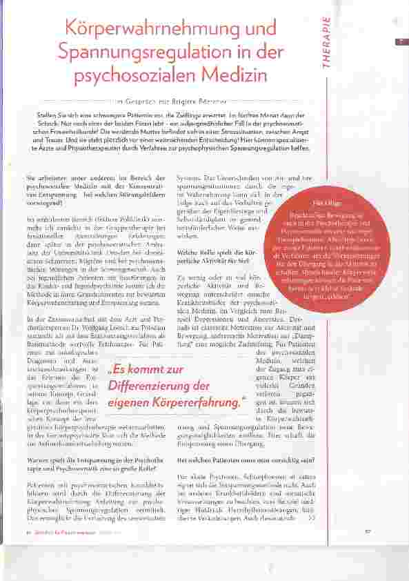 Vorschauseite 2: Körperwahrnehmung und Spannungsregulation in der psychosozialen Medizin