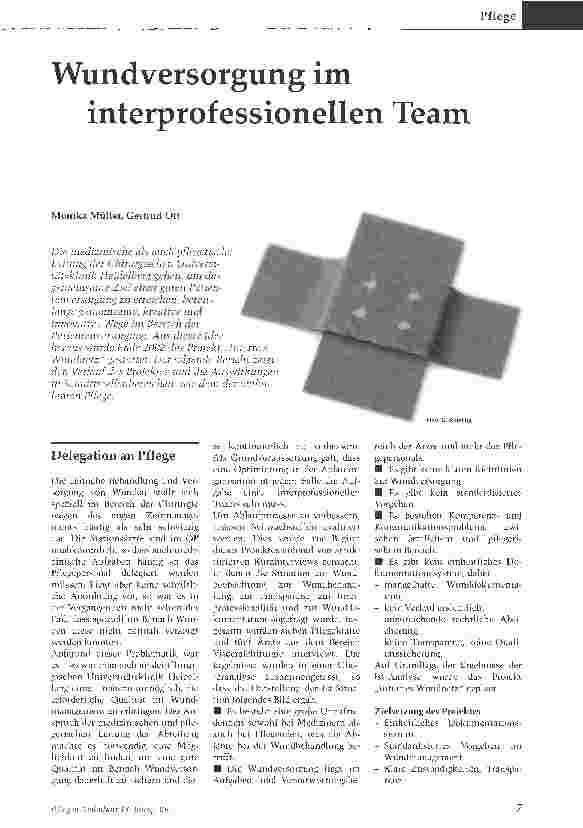 Vorschauseite 1: Wundversorgung im interprofessionellen Team
