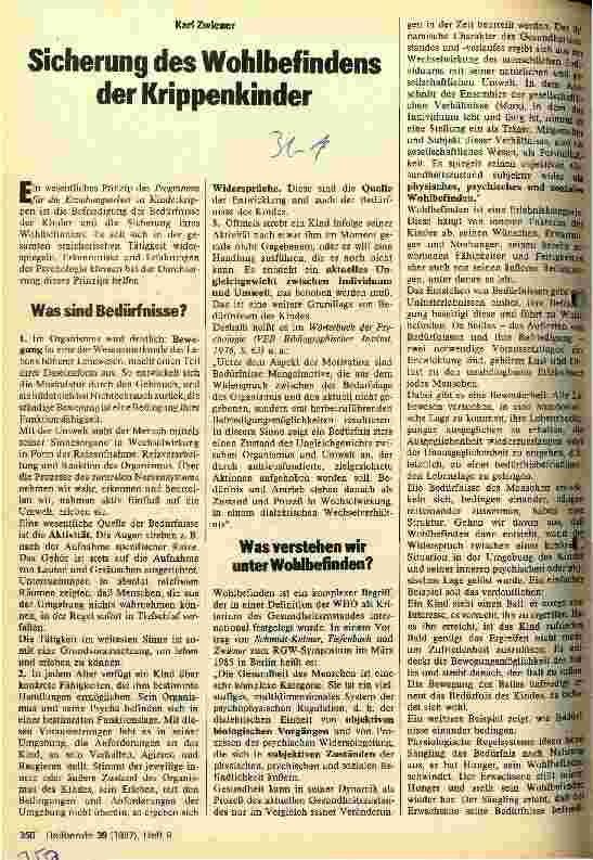 Vorschauseite 1: Sicherung des Wohlbefindens der Krippenkinder