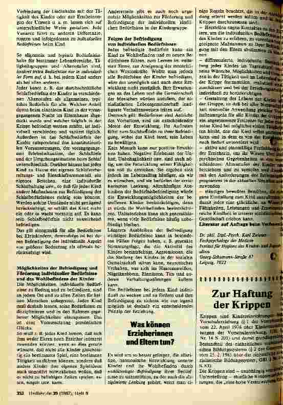 Vorschauseite 3: Sicherung des Wohlbefindens der Krippenkinder
