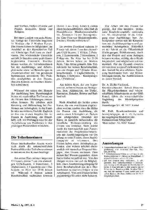 Vorschauseite 3: Vorqualifizierung von Migrantinnen für einen Pflegeberuf