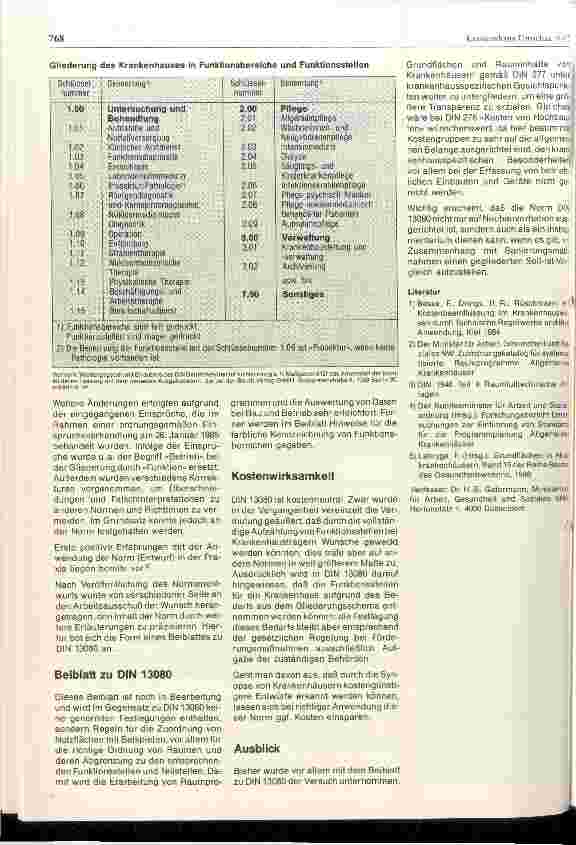 Vorschauseite 2: Gliederung des Krankenhauses in Funktionsbereiche und Funktionsstellen - DIN 13080