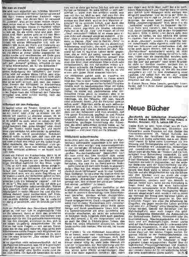 Vorschauseite 2: Lebenskunde und Berufsethik 9. Folge: Höflichkeit im Krankenhaus