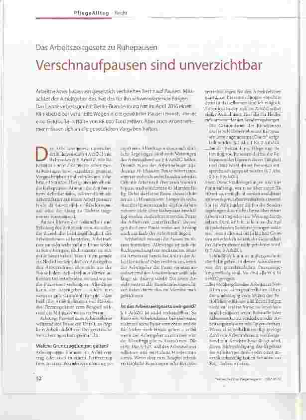 Vorschauseite 1: Verschnaufpausen sind unverzichtbar
