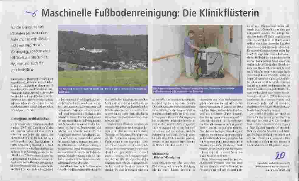 Vorschauseite 1: Maschinelle Fußbodenreinigung: Die Klinikflüsterin