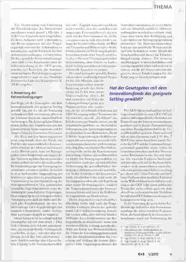 Vorschauseite 3: Der Innovationsfonds nach einem Jahr eine Zwischenbilanz aus Sicht des GKV-Spitzenverbandes