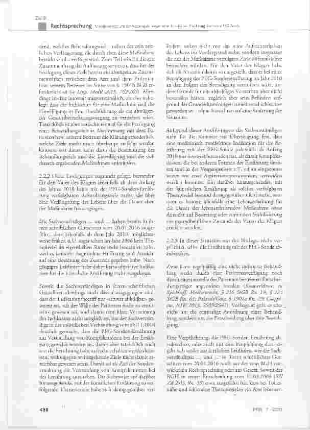 Vorschauseite 5: Schadensersatz und Schmerzensgeld wegen einer künstlichen Ernährung durch eine PEG-Sonde