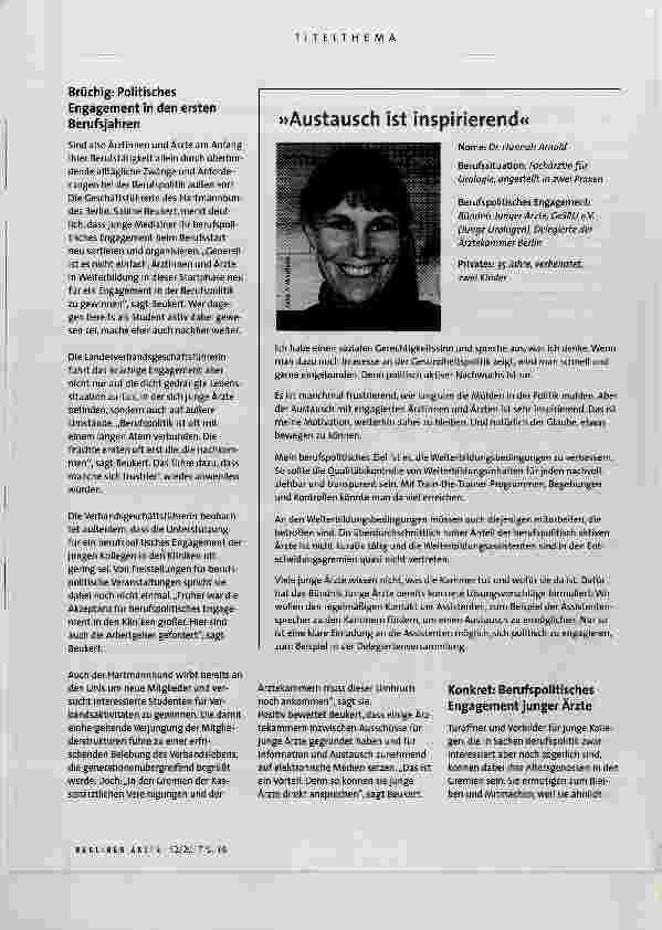 Vorschauseite 5: WANTED Junge Ärzte in der Berufspolitik