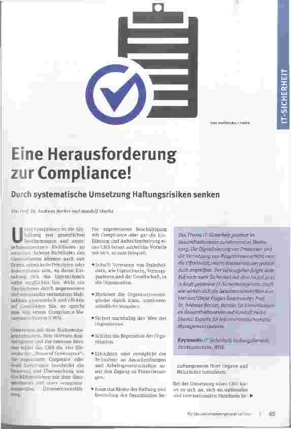 Vorschauseite 1: Eine Herausforderung zur Compliance!