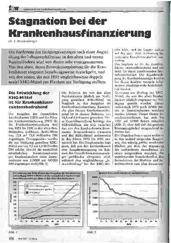 Vorschauseite 1: Stagnation bei der Krankenhausfinanzierung
