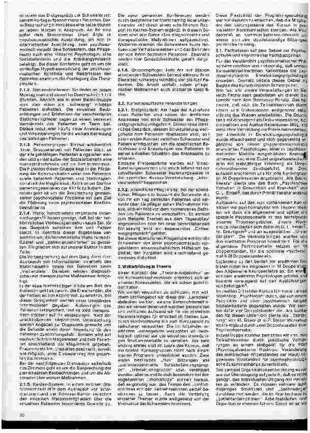 Vorschauseite 3: Berichterstattung über die Weiterbildung für Krankenschwestern in patientenzentrierter Pflege/psychosomatischer Medizin