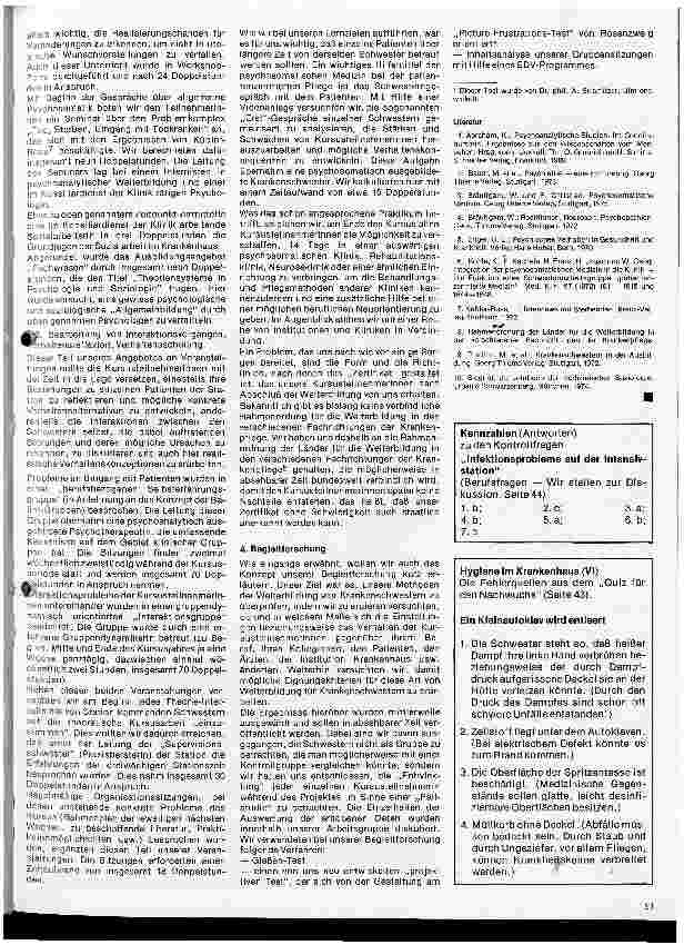 Vorschauseite 4: Berichterstattung über die Weiterbildung für Krankenschwestern in patientenzentrierter Pflege/psychosomatischer Medizin