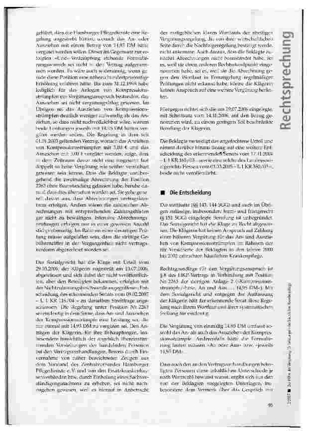Vorschauseite 2: Zur Höhe der Vergütung für Leistungen der häuslichen Krankenpflege