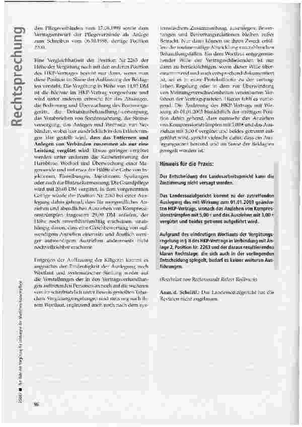Vorschauseite 3: Zur Höhe der Vergütung für Leistungen der häuslichen Krankenpflege