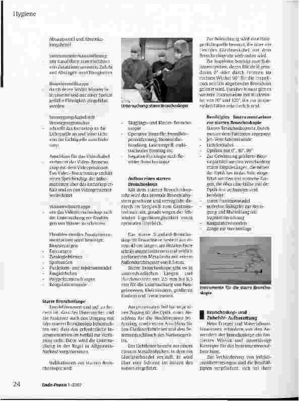 Vorschauseite 5: Hygienische Anforderungen an die flexible und starre Bronchoskopie - Aufbereitung von Bronchoskopen mit Zubehör