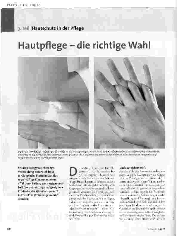 Vorschauseite 2: Heilberufe Pflegekolleg - 3. Teil Hautschutz in der Pflege