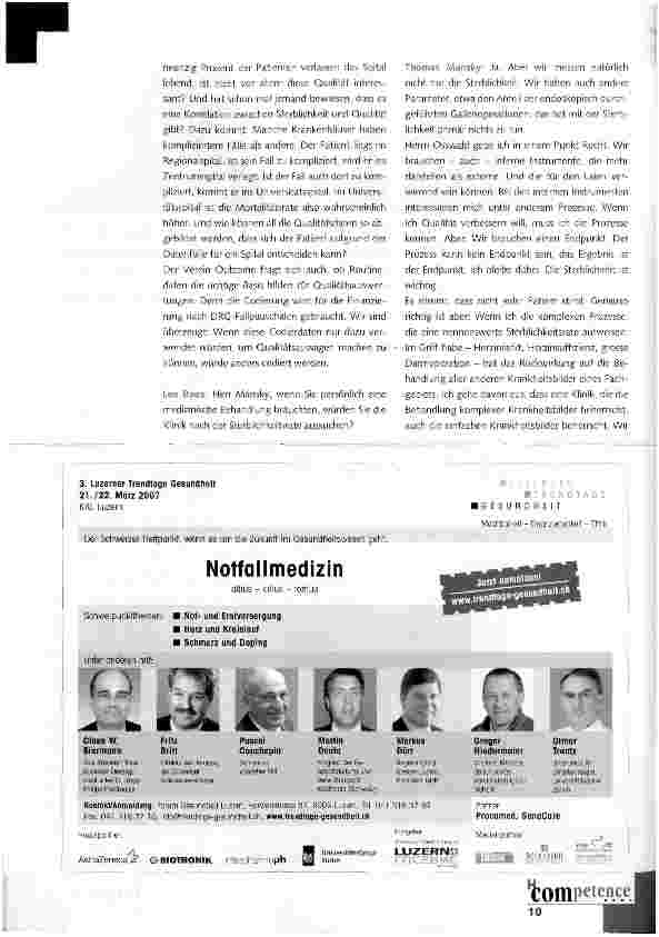Vorschauseite 4: Spitäler - Top oder Flop: Müssen Spitäler ihre Qualität offen ausweisen? F O C U 5 Müssen