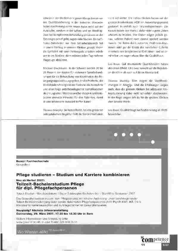 Vorschauseite 5: Spitäler - Top oder Flop: Müssen Spitäler ihre Qualität offen ausweisen? F O C U 5 Müssen