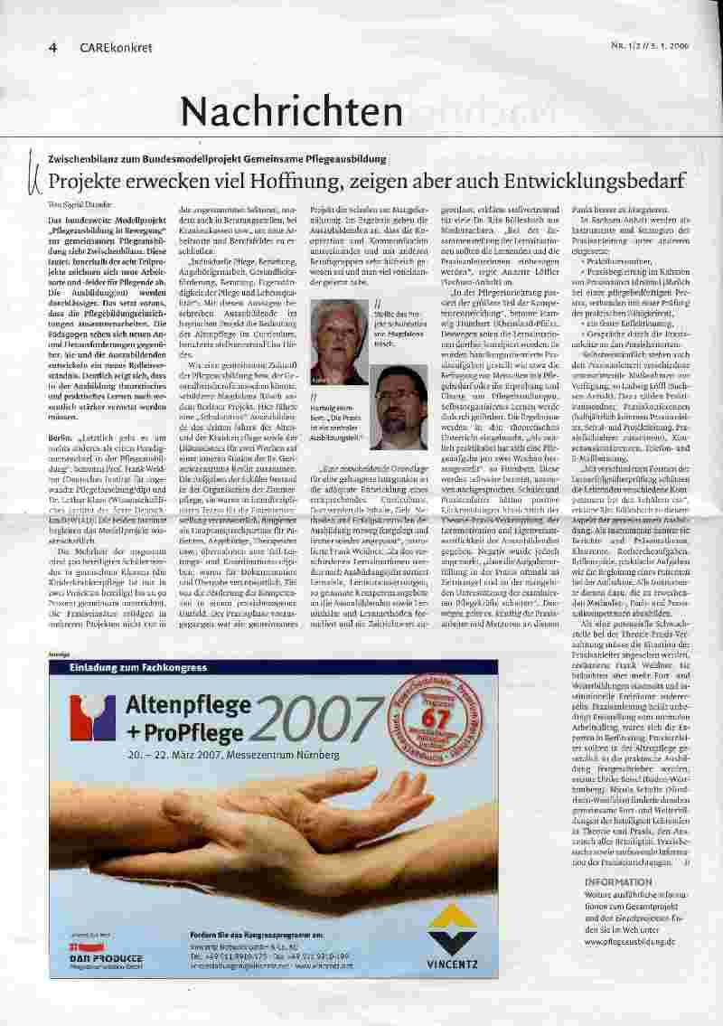Vorschauseite 1: Projekte erwecken viel Hoffnung, zeigen aber auch Entwicklungsbedarf