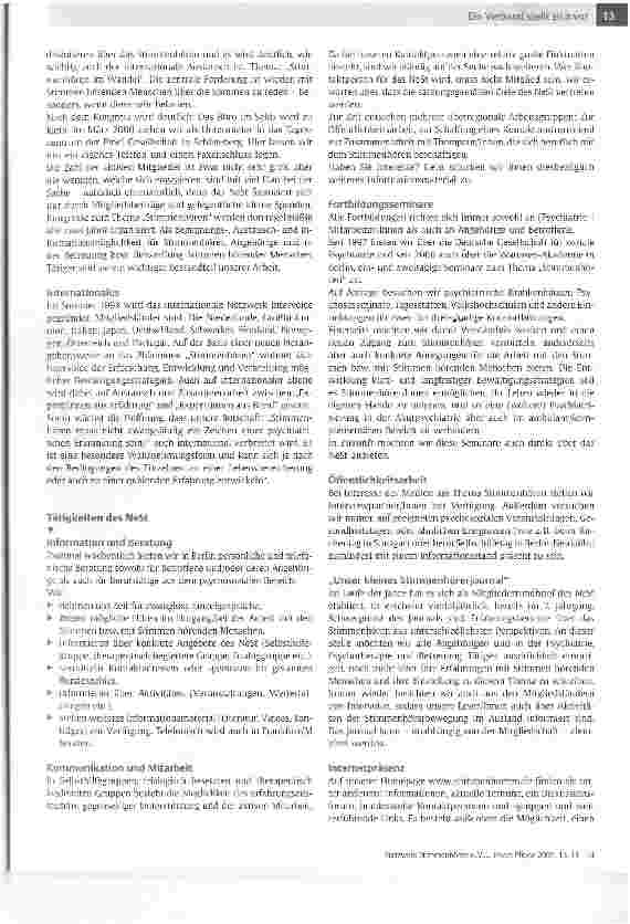 Vorschauseite 3: Netzwerk Stimmenhören e. V. Das NeSt stellt sich vor