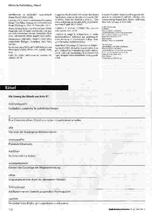Vorschauseite 4: Pharmakotherapie bei Erkältungskrankheiten im Kindesalter