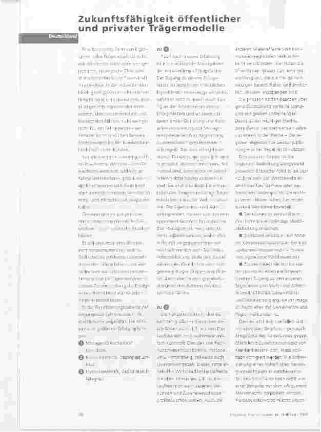 Vorschauseite 1: Zukunftsfähigkeit öffentlicher und privater Trägermodelle