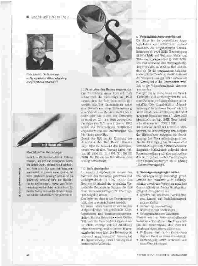 Vorschauseite 2: Vorsorge, Vollmacht, Verfügung